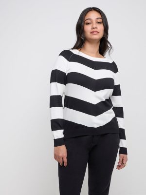 Gia Black Striped Knitted Sweater