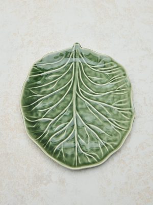 Westside Home Green Leaf Design Serving Platter