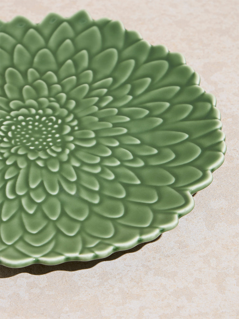 Westside Home Green Tropical Dinner Plate - Image 3