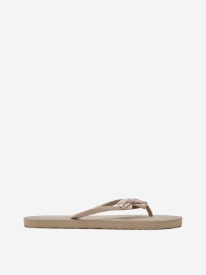 LUNA BLU Beige Bow-Detailed Flip-Flops