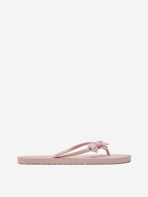 LUNA BLU Light Pink Bow-Detailed Flip-Flops