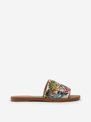 LUNA BLU Multicolour Embroidered Slides