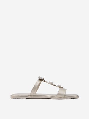 LUNA BLU Gold Bow-Detailed Slides