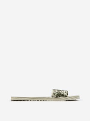 LUNA BLU Olive Knitted Flip-Flops