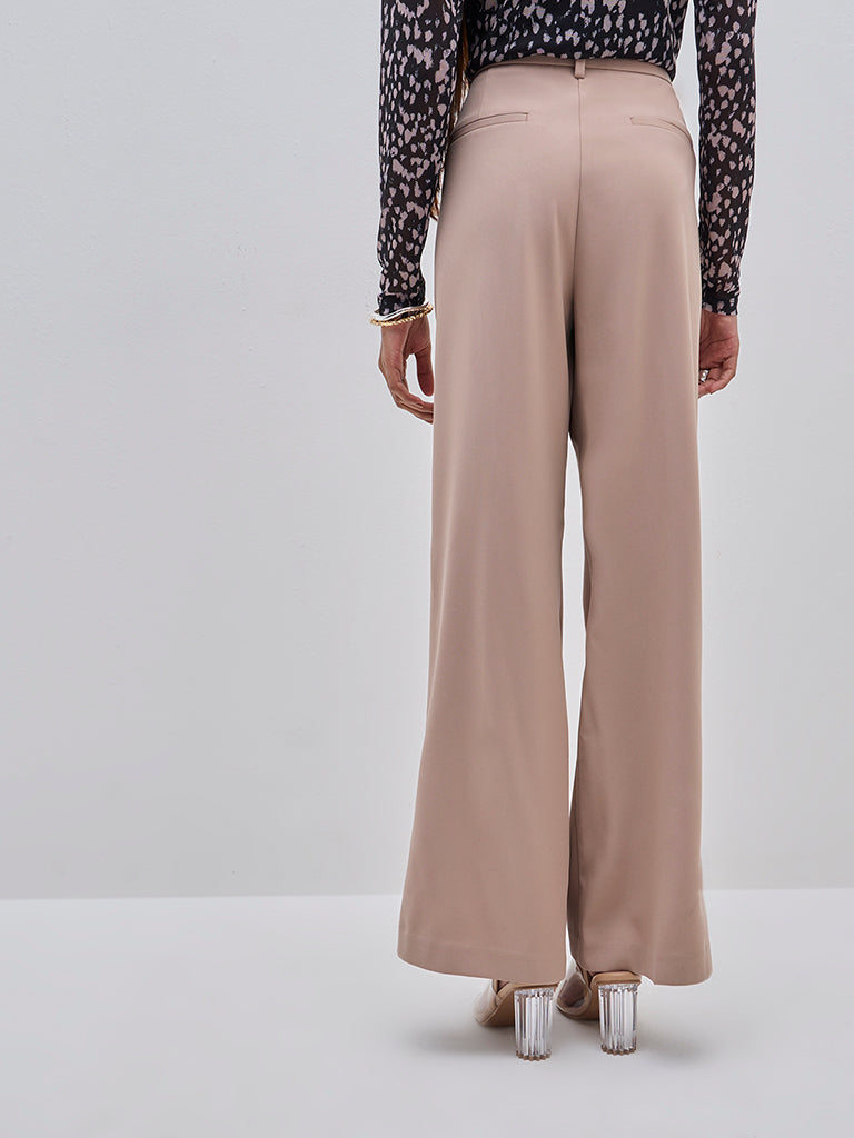 Wardrobe Beige High-Rise Trousers - Image 4