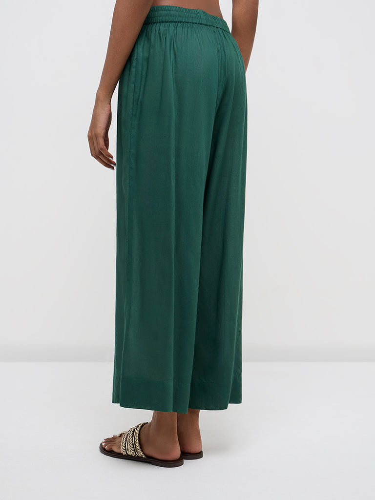 Zuba Green High-Rise Ethnic Pants - Image 3