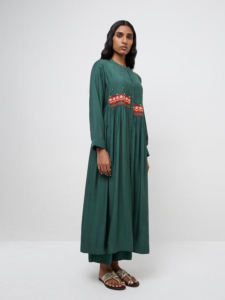 Zuba Green High-Rise Ethnic Pants - Image 4