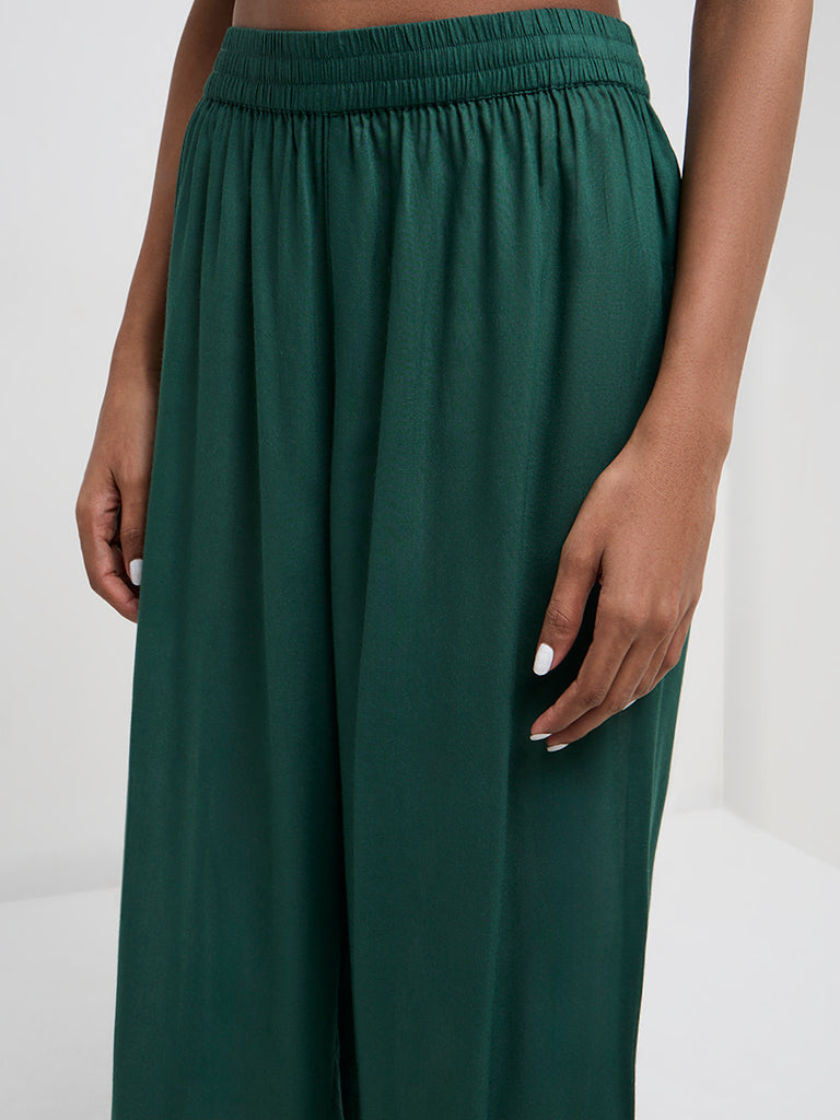 Zuba Green High-Rise Ethnic Pants - Image 5