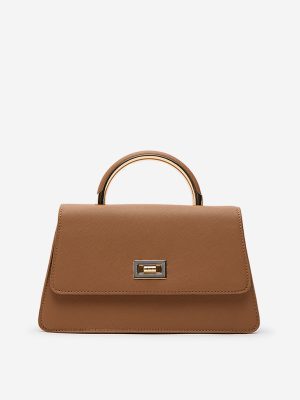 Westside Brown Hardware Design Hand Bag