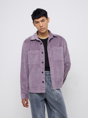 Nuon Purple Relaxed-Fit Cotton Jacket