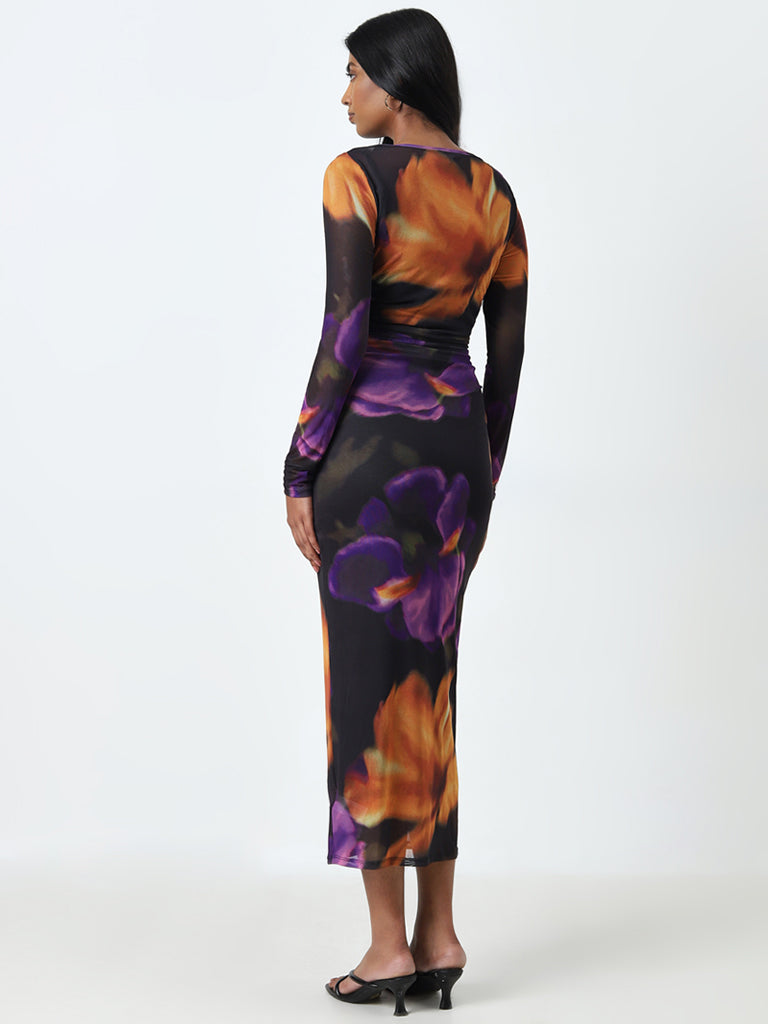 Wardrobe Black Ruched Bodycon Dress with Camisole - Image 4