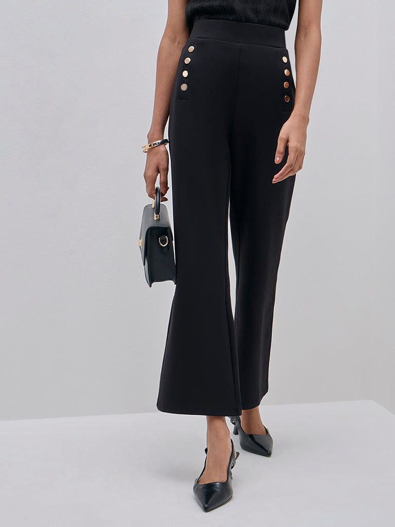 Wardrobe Black High-Rise Trousers - Image 4