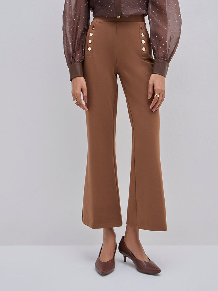 Wardrobe Brown High-Rise Trousers - Image 4
