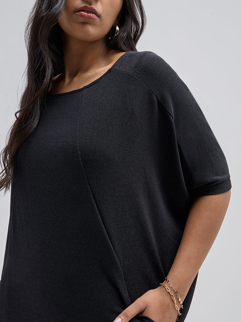 Gia Black Glitter Design Straight Dress - Image 2