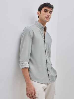 WES Casuals Sage Relaxed-Fit Corduroy Cotton Shirt