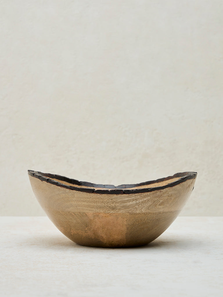 Westside Home Brown Wooden Bowl - Large - Image 2