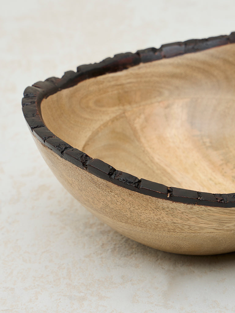 Westside Home Brown Wooden Bowl - Large - Image 3