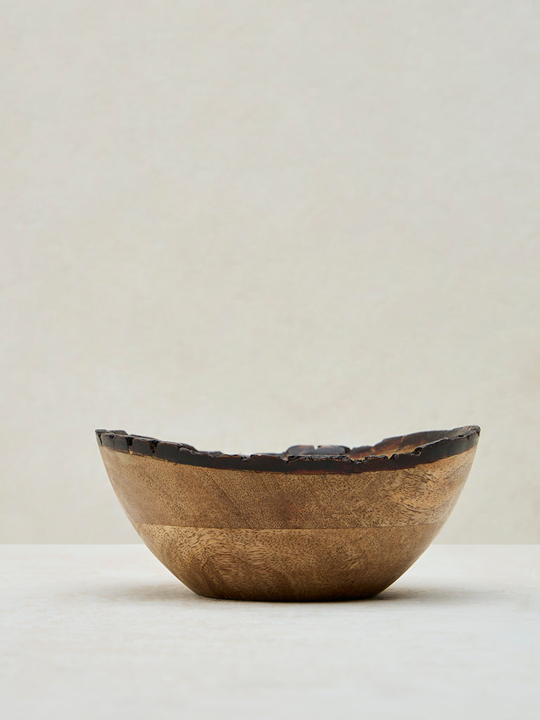Westside Home Brown Wooden Bowl - Small - Image 2