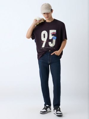 Nuon Dark Blue Slim-Fit Mid-Rise Jeans