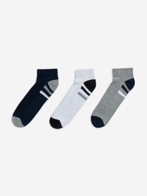 WES Lounge White Trainer Cotton-Blend Socks - Pack of 3