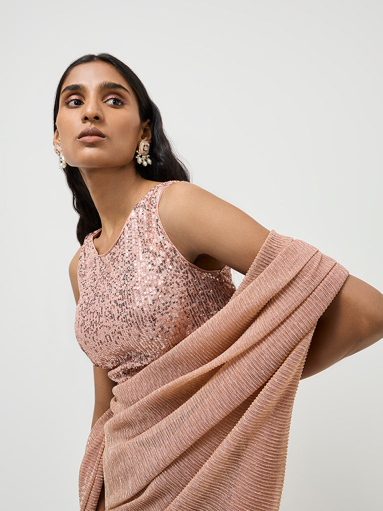 Vark Dusty Pink Sequin-Detailed Blouse - Image 4