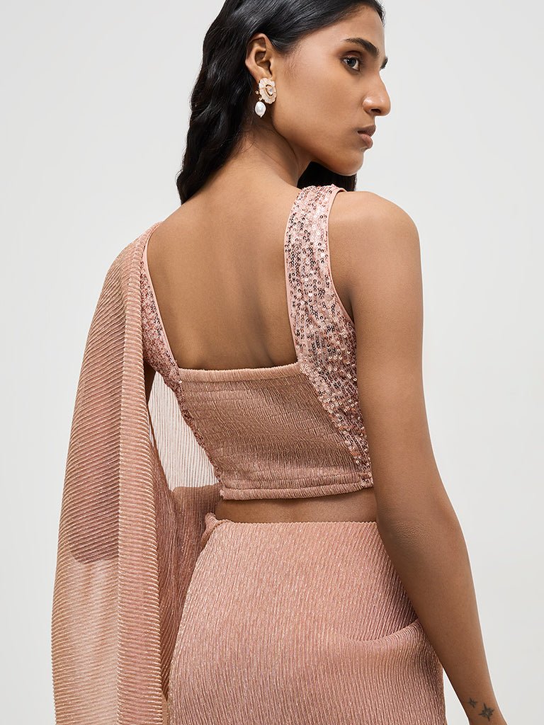 Vark Dusty Pink Sequin-Detailed Blouse - Image 5