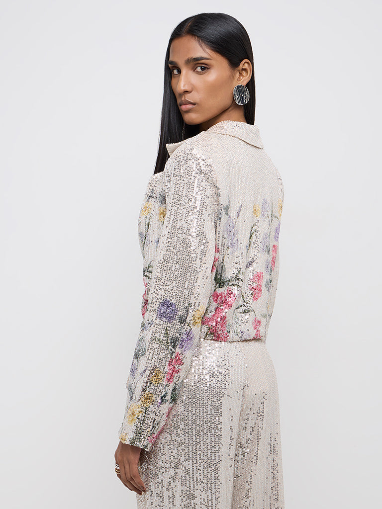 Vark Silver Sequin-Detailed Jacket - Image 4