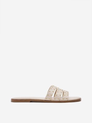 LUNA BLU Ivory Embellished Slides