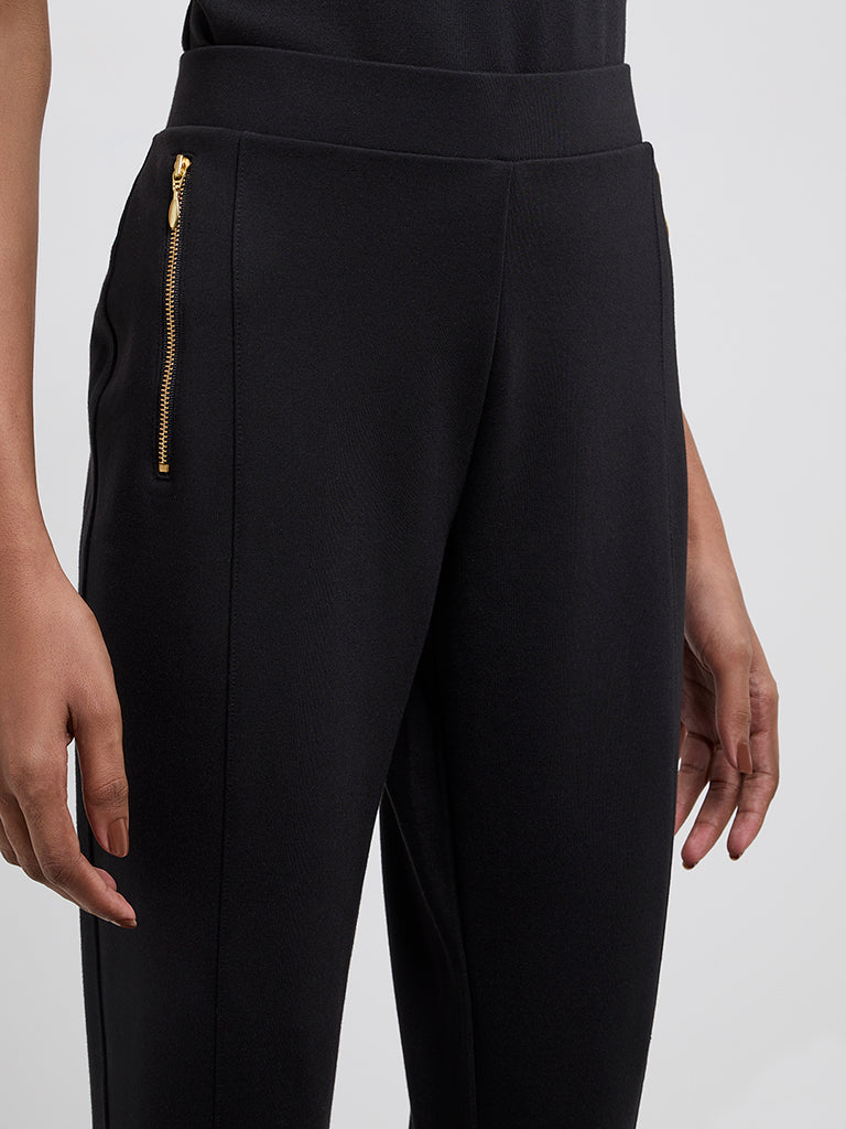 Wardrobe Black Slim-Fit High-Rise Trousers - Image 2