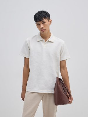 ETA White Relaxed-Fit Cotton Polo T-Shirt