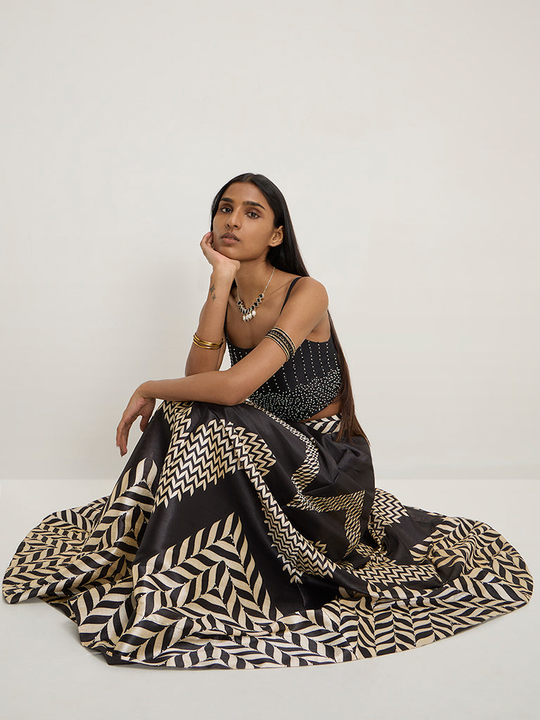 Vark Black Embellished Top