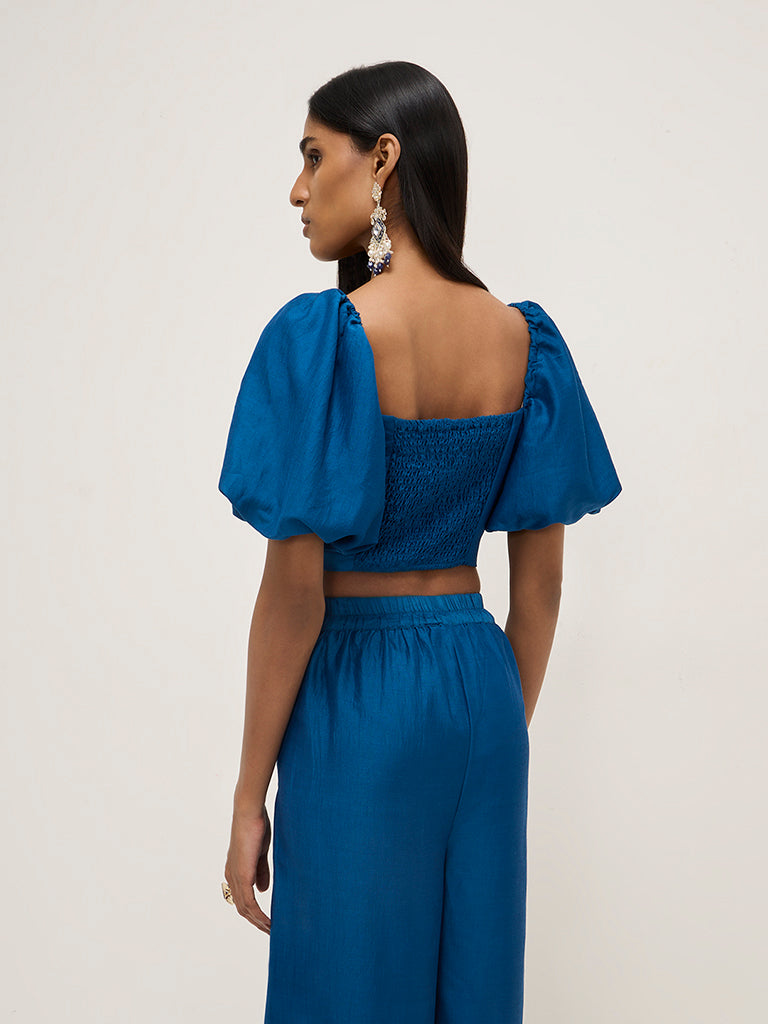 Vark Blue Embellished Top - Image 5