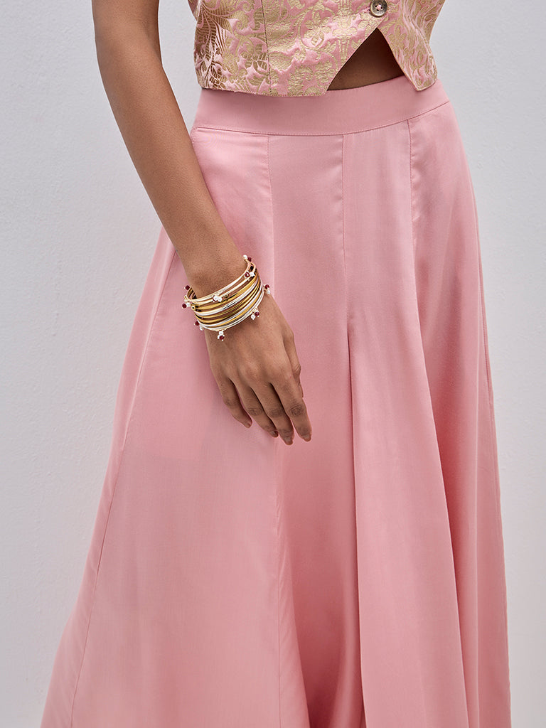 Vark Pink High-Rise Palazzos - Image 4