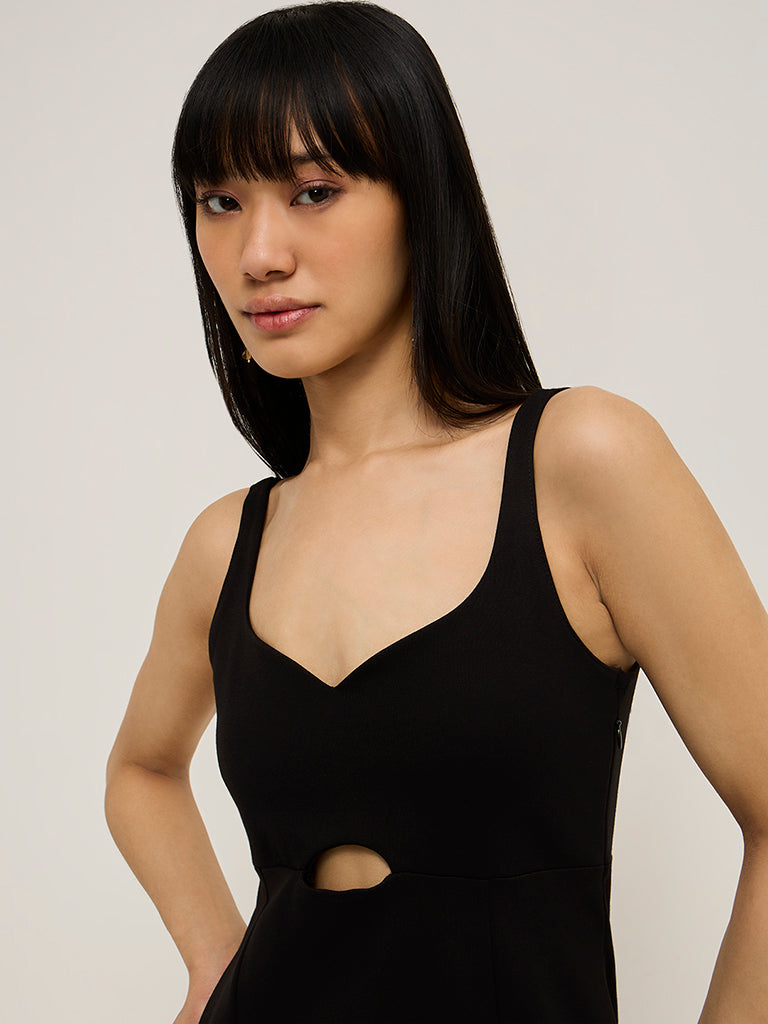 Nuon Black Cut-Out Design Bodycon Dress - Image 2