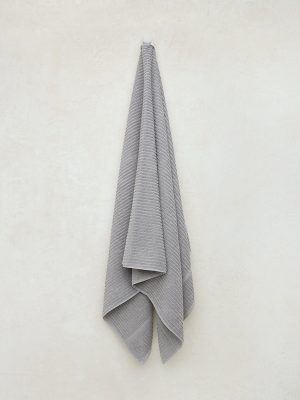 Westside Home Grey Self-Striped Bath Towel