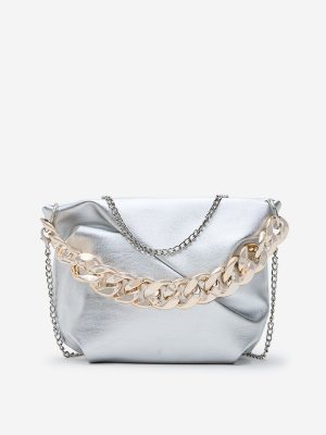 Westside Silver Faux-Leather Sling Bag?