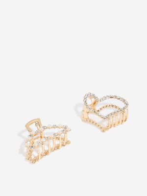 Westside Accessories Gold Diamante Embellished Hair Clips - Pack of 2