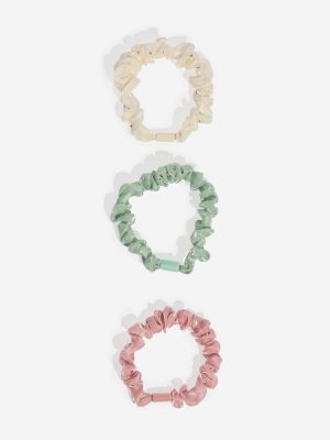 Westside Accessories Multicolour Ruffled Scrunchies - Pack of 3