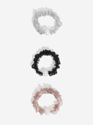 Westside Accessories Multicolour Glitter Design Scrunchies - Pack of 3