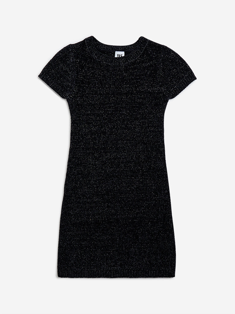 Y&F Kids Black Knitted Bodycon Dress