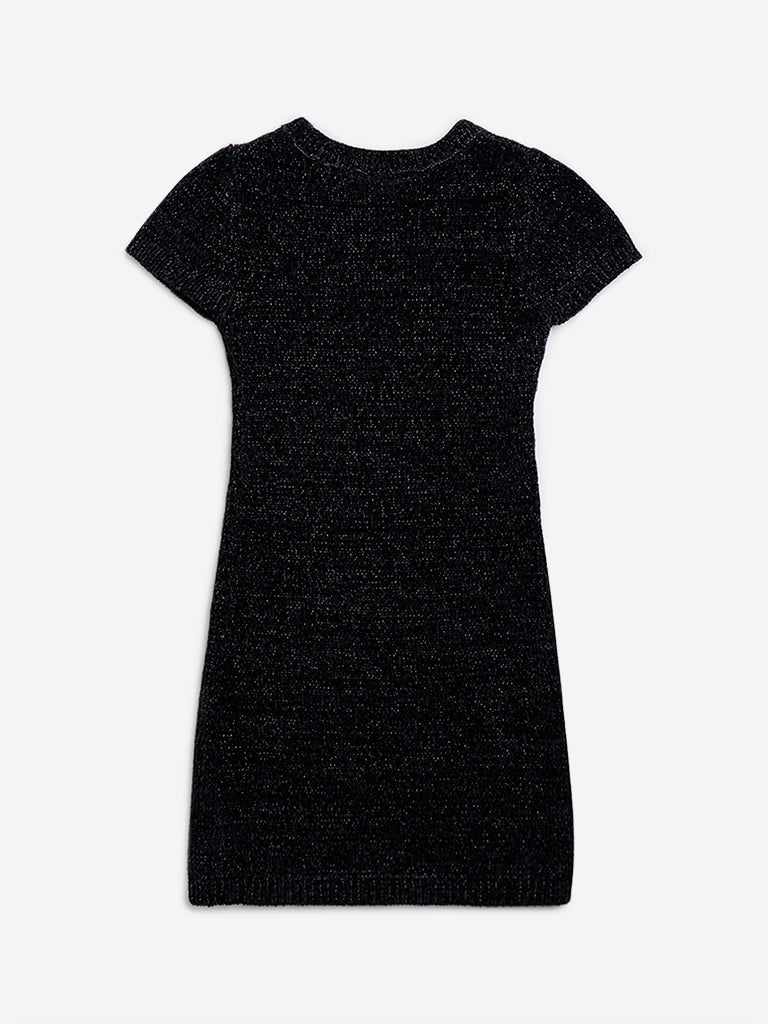 Y&F Kids Black Knitted Bodycon Dress - Image 3