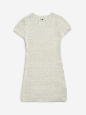 Y&F Kids Off-White Knitted Bodycon Dress