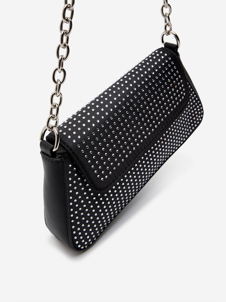 Westside Black Embellished Sling Bag - Image 3