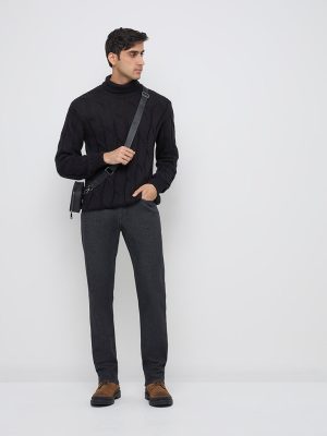 Ascot Black Relaxed-Fit Mid-Rise Jeans