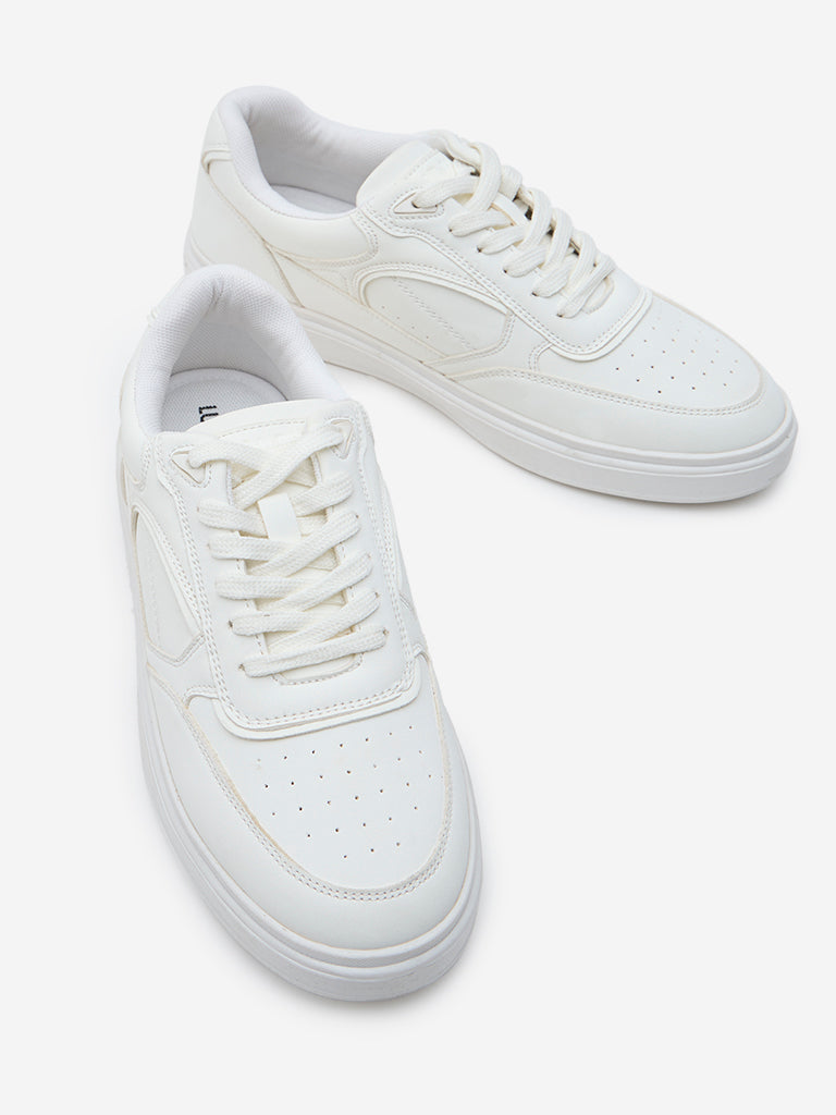 LUNA BLU White Perforated Design Sneakers - Image 3