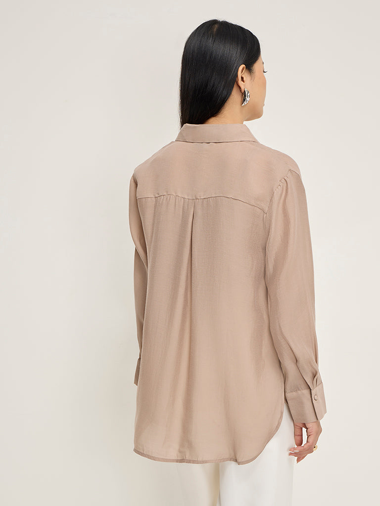 Wardrobe Beige Shirt with Camisole - Image 4