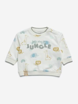 HOP Baby Off-White Animal Printed Cotton-Blend Sweatshirt