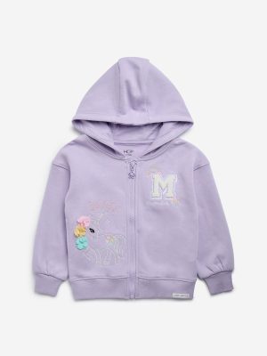HOP Kids Lilac Unicorn Design Cotton-Blend Sweatshirt