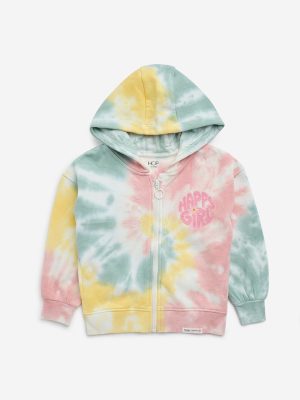 HOP Kids Multicolour Tie-Dye Printed Cotton-Blend Sweatshirt