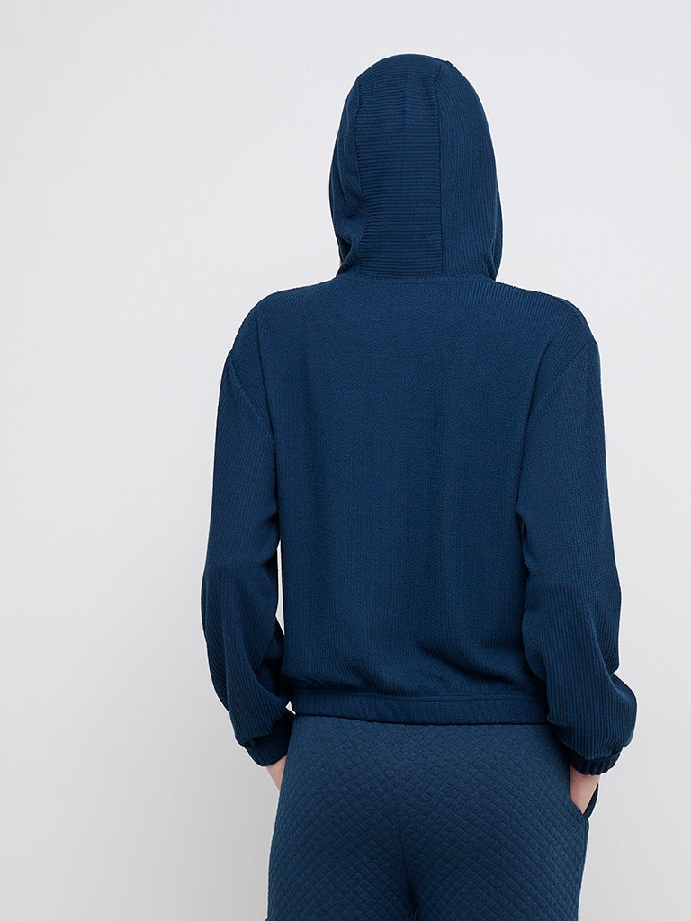 Studiofit Teal Ribbed-Textured Jacket - Image 4